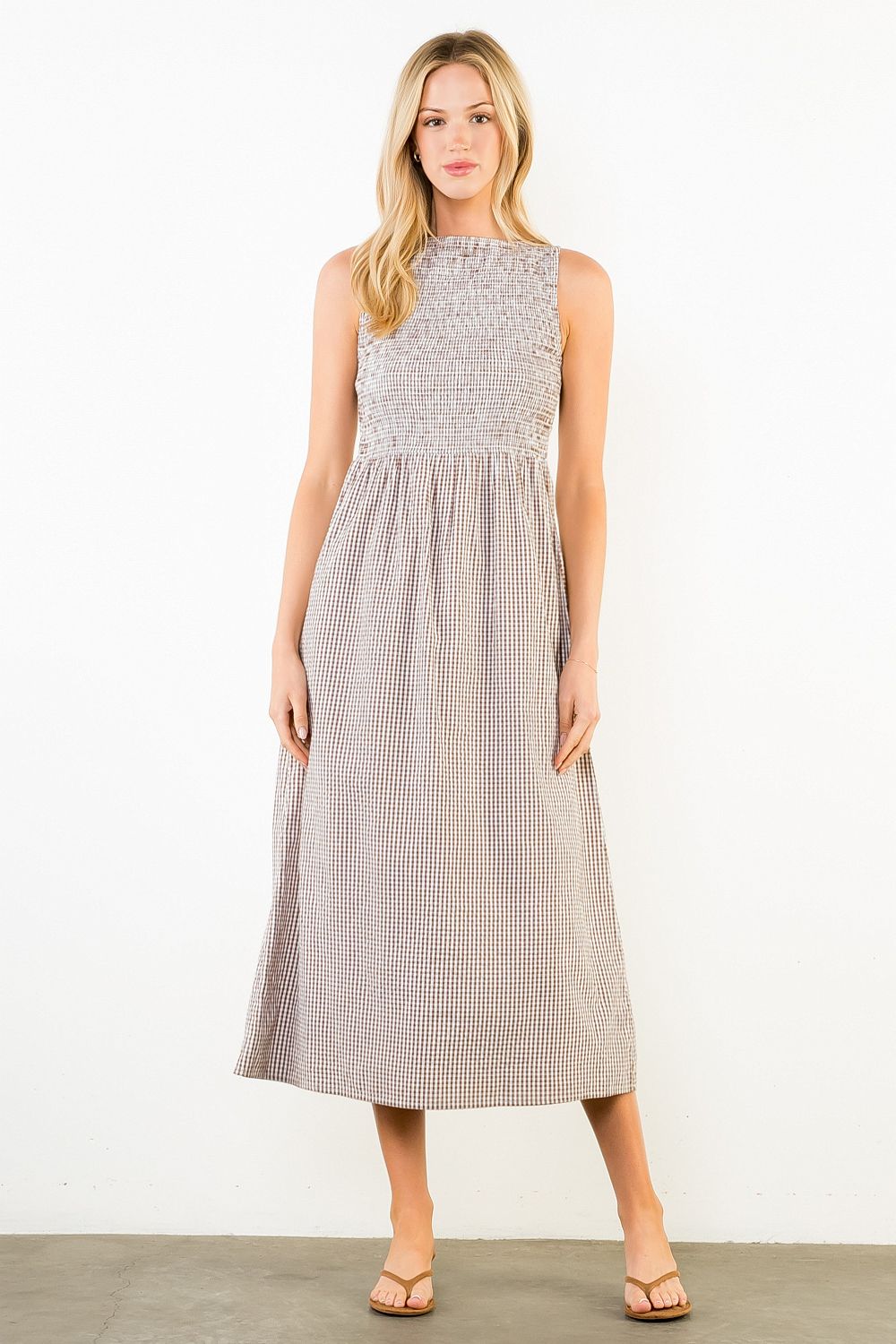 THML Bianca Gingham Maxi Dress