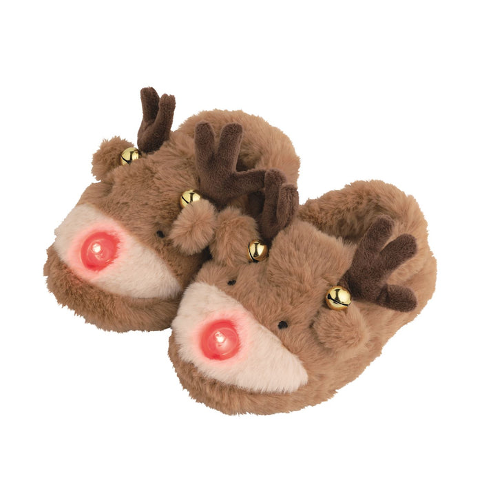 Reindeer Light-Up Christmas Slippers