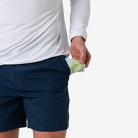 Burlebo Everyday Short in Deep Water Navy with Mayan Pocket