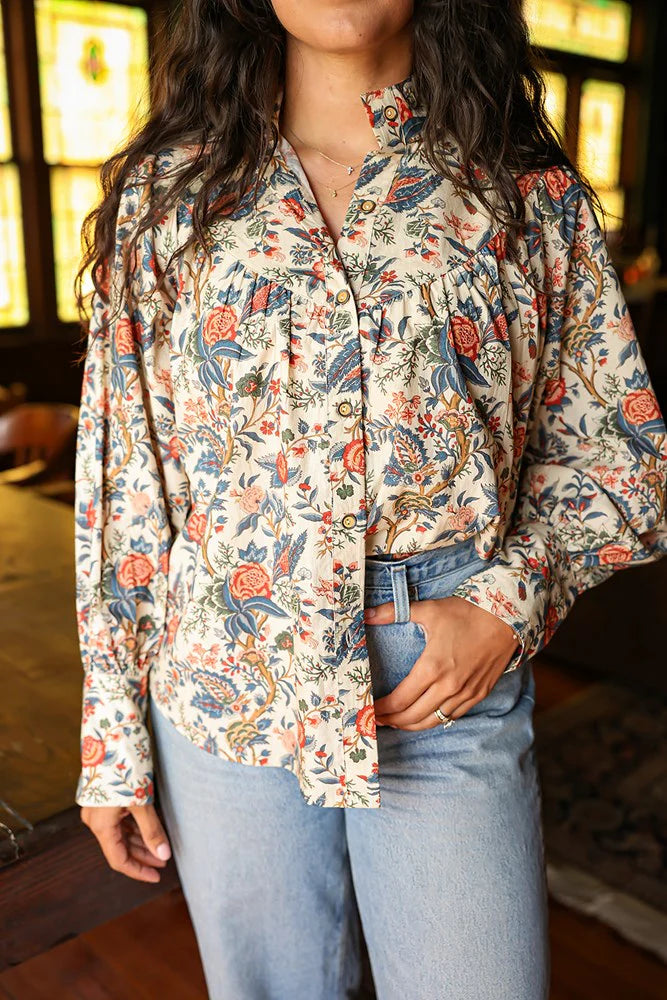 Layerz Jenna Red/Blue Foral Top