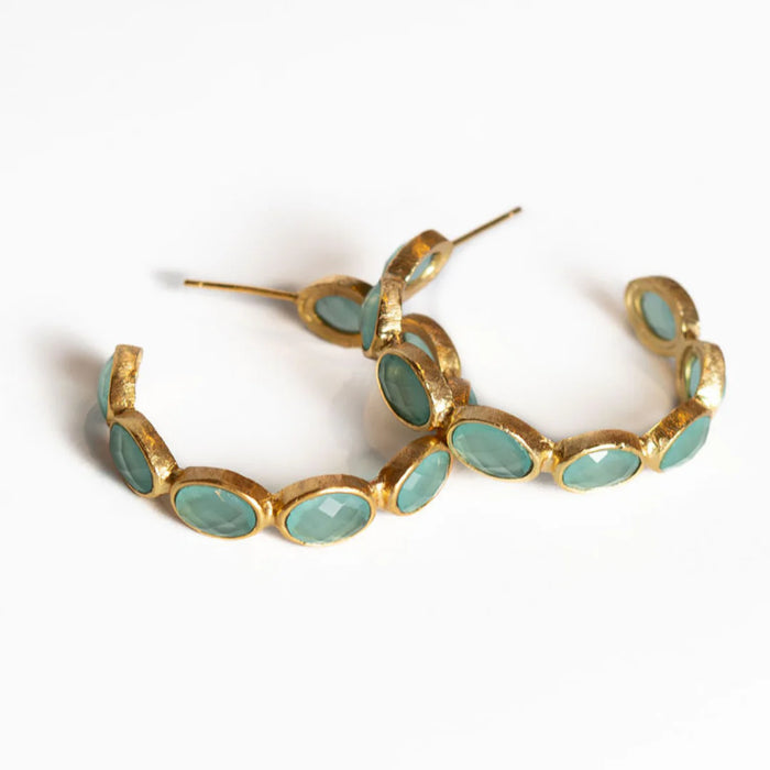 Winton & Waits Multi Stone Hoop - Aqua