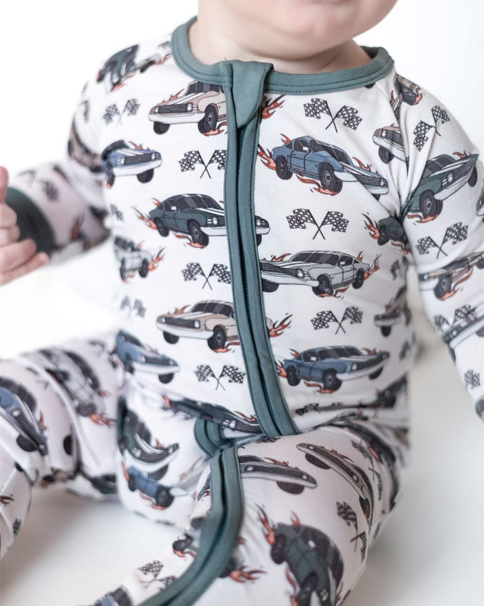 Boosh Baby Boys Cars Pajama Zipper Sleeper