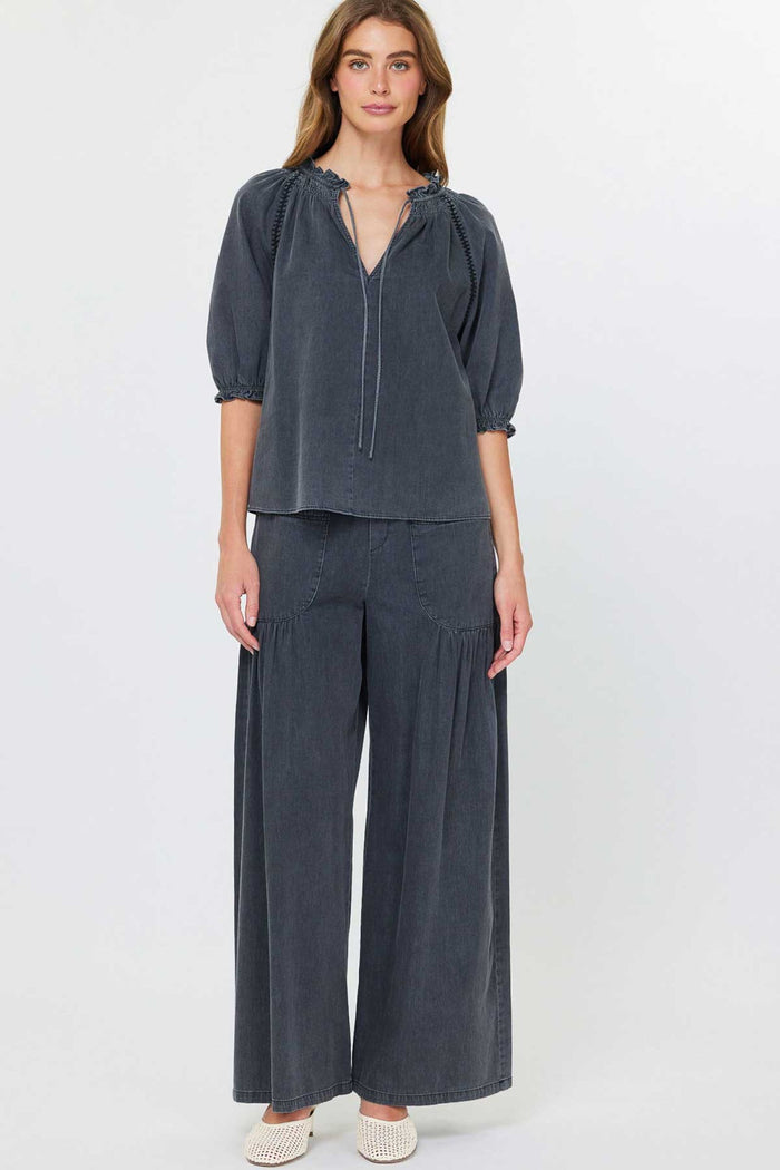 Torrie Washed Denim Top