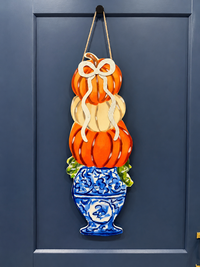 Pumpkin Topiary Door Hanger
