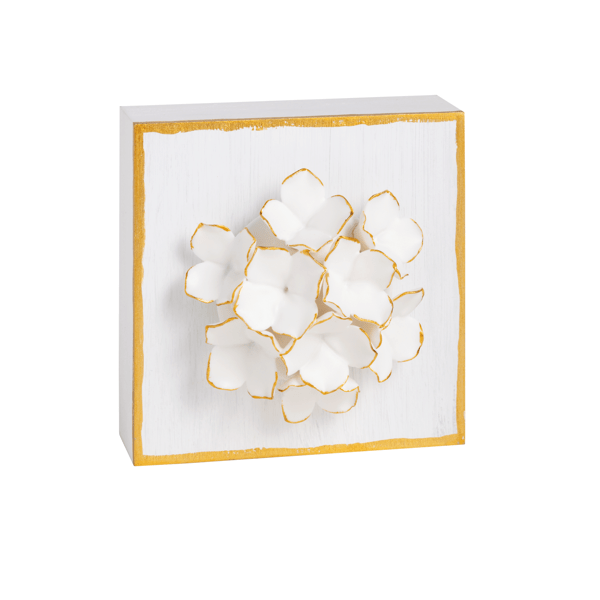 White Figural Flower Plaque