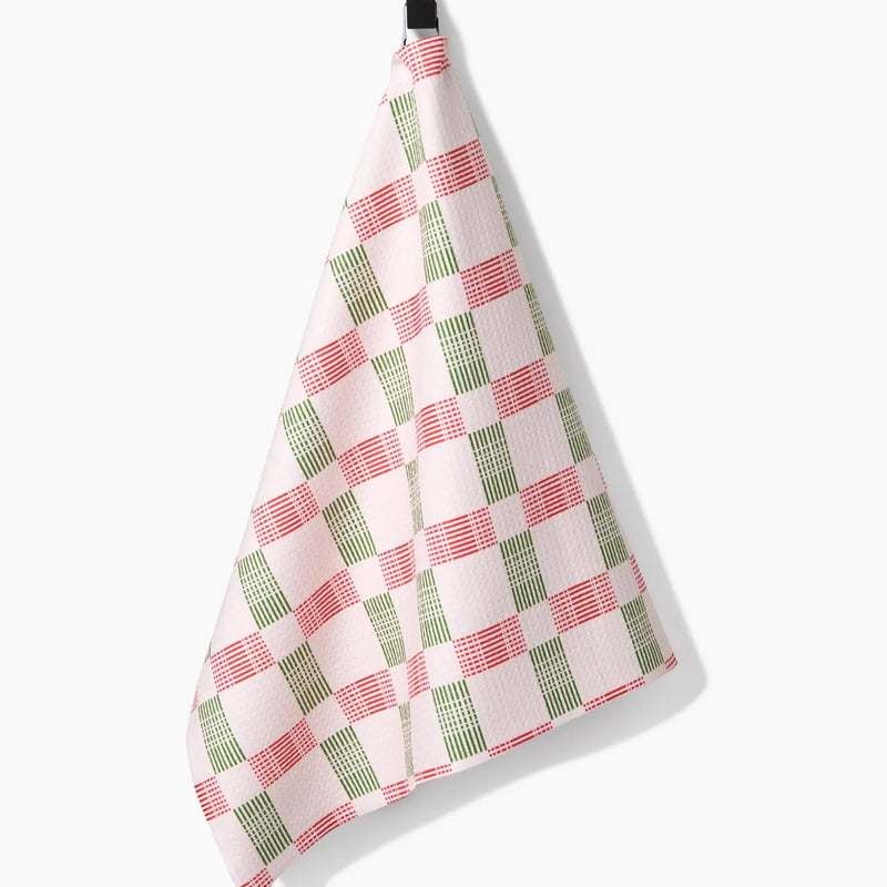 Geometry Merry Plaid Tea Towel