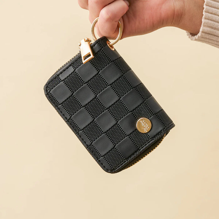 Zip Around Wallet - Check Black