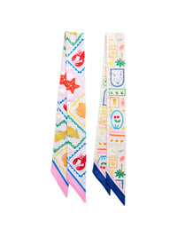 Tropical Lobster & Coral Cherries Scarf Set