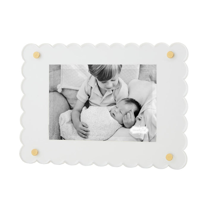 Mud Pie Scalloped White Frame