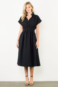 THML Maddie V-Neck Texture Dress