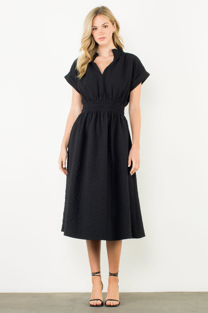 THML Maddie V-Neck Texture Dress