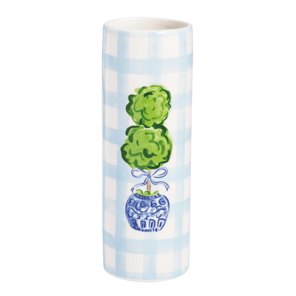 Gingham Topiary Stem Vase