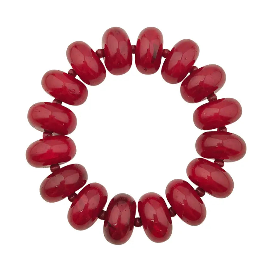 Bora Chunky Stretch Bracelet - Maroon