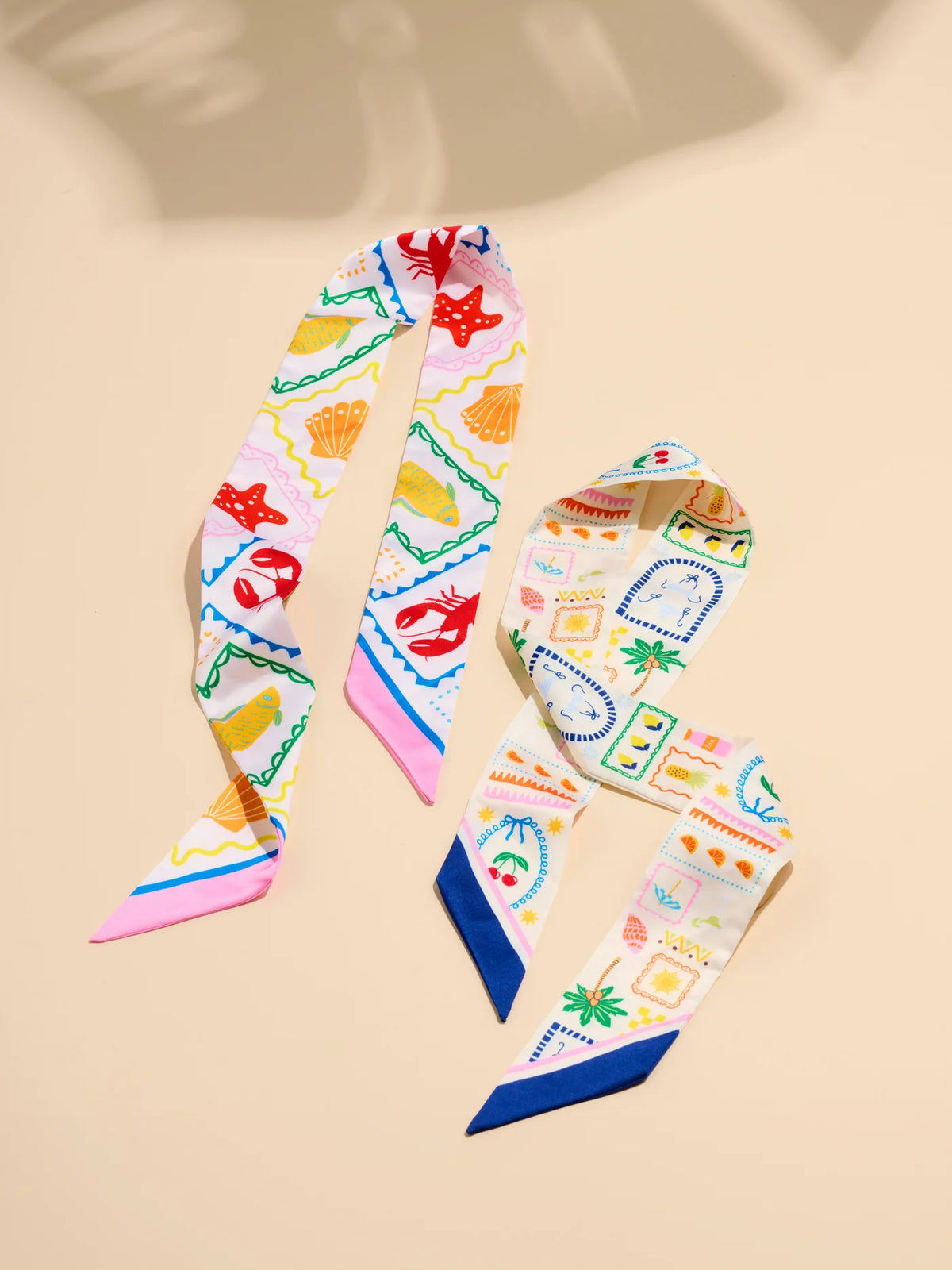 Tropical Lobster & Coral Cherries Scarf Set