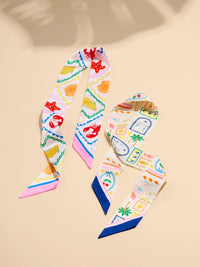 Tropical Lobster & Coral Cherries Scarf Set