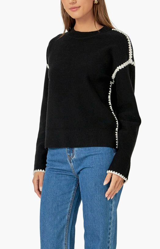 Black Stitched Sweater