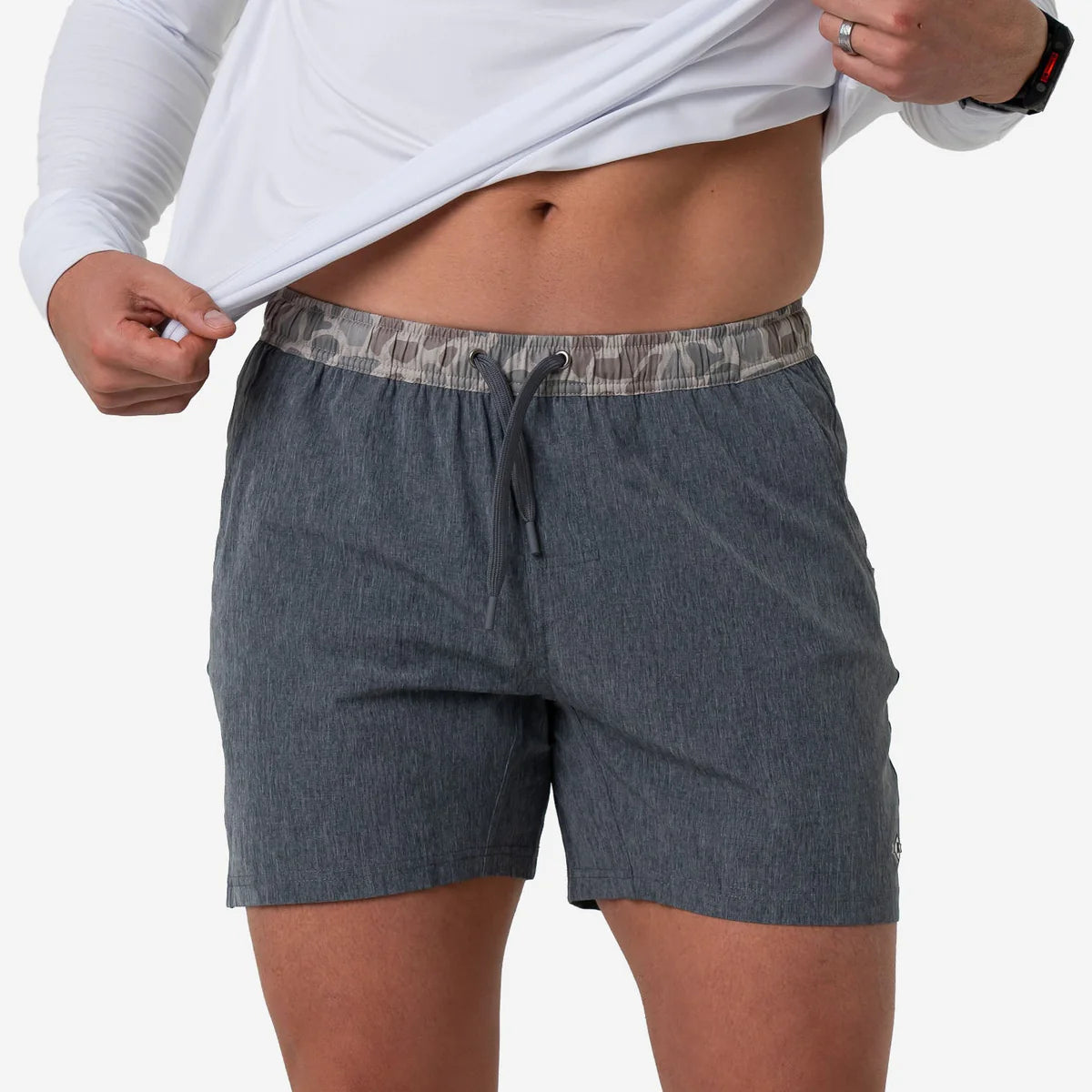 Burlebo Athletic Shorts In Grizzly Gray W/ Deer Camo Liner