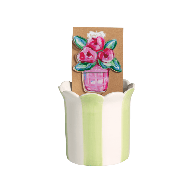 Flower Pot with Plant Stake