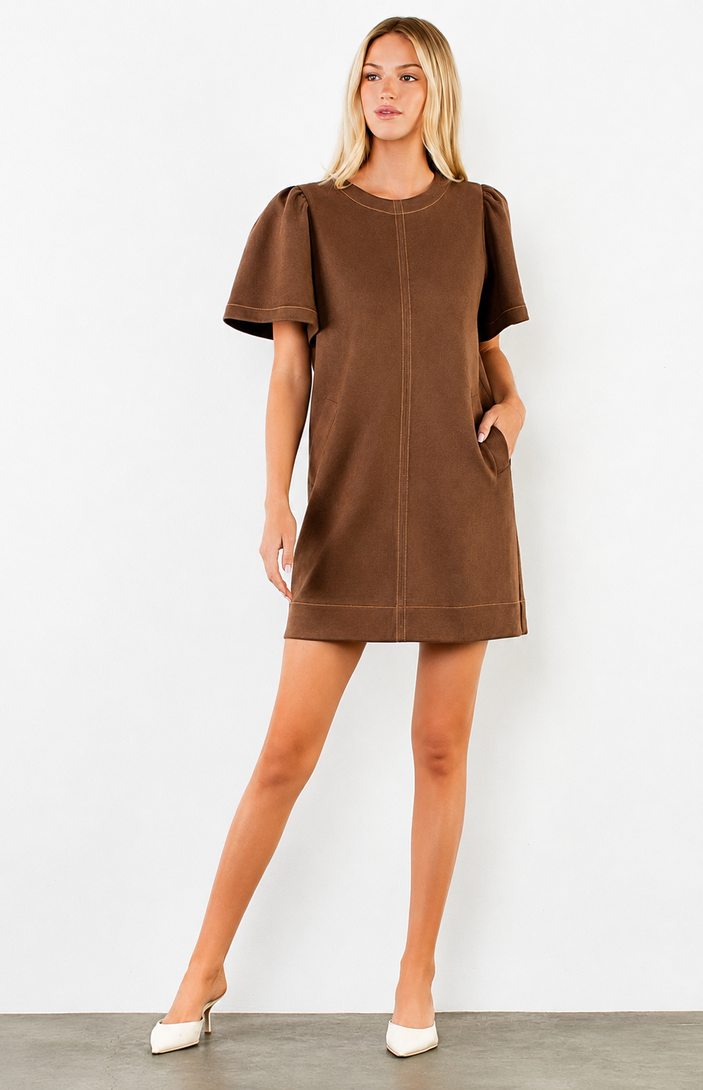 Camden Brown Suede Dress by THML