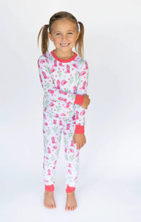 Boosh Baby Pink Cactus Cowgirl Two Piece Pajama Set