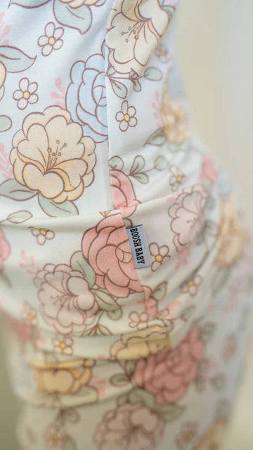 Blue Pastel Floral Two Piece Pajama Set