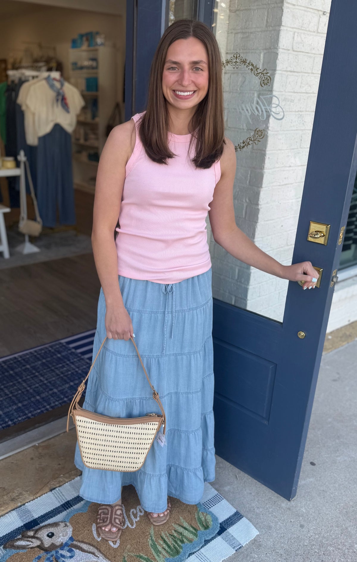 Claremont Indigo Tiered Maxi Skirt