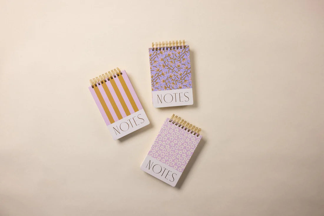 Large Chunky Notepad Lilac + Ochre Stripes
