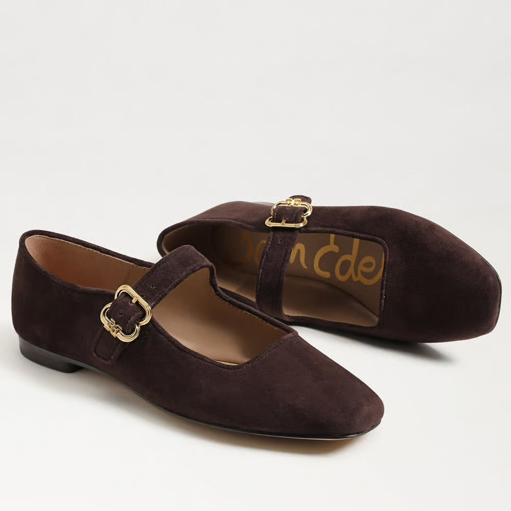 Sam Edelman Michaela Mary Jane Flat, Chocolate Suede