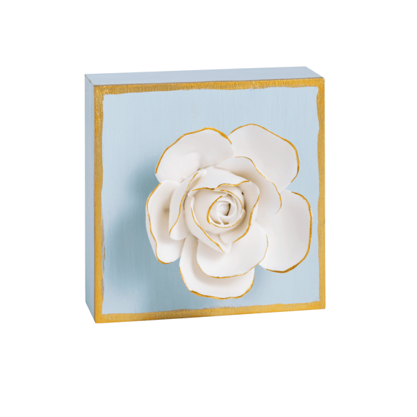 Blue Figural Flower Plaque