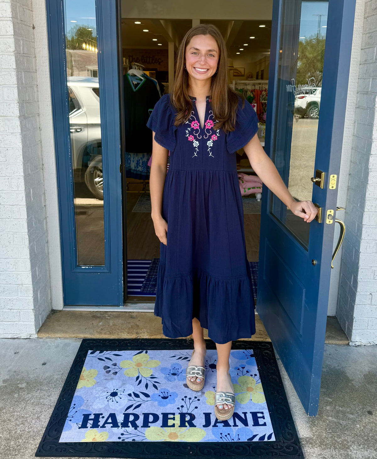 Libby Embroidered Midi Dress