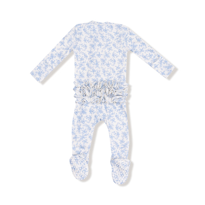 Angel Dear Romi Floral 2 Way Zipper Ruffle Back Footie