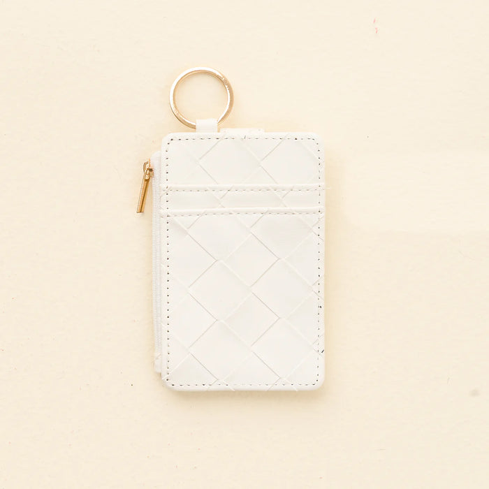 Woven Keychain Wallet - White