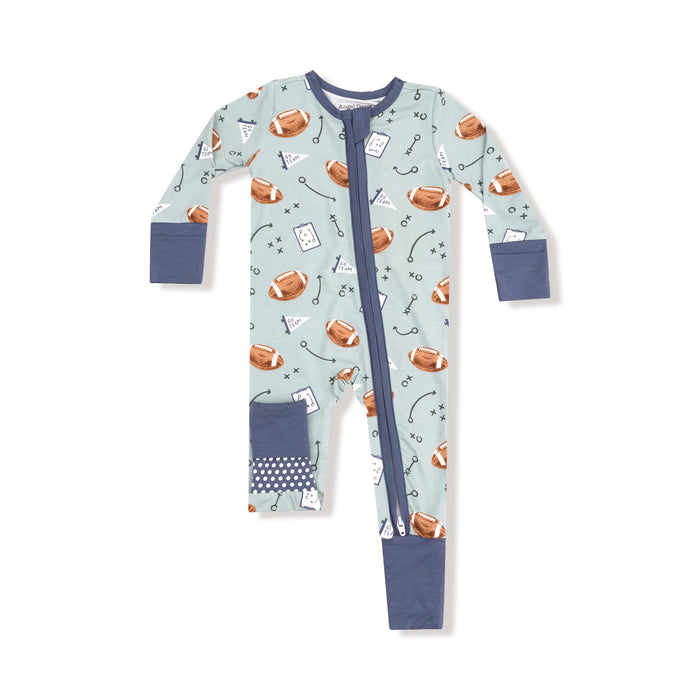 Angel Dear Touchdown Time Grey Mist 2 Way Zipper Romper
