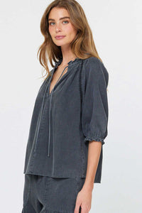 Torrie Washed Denim Top