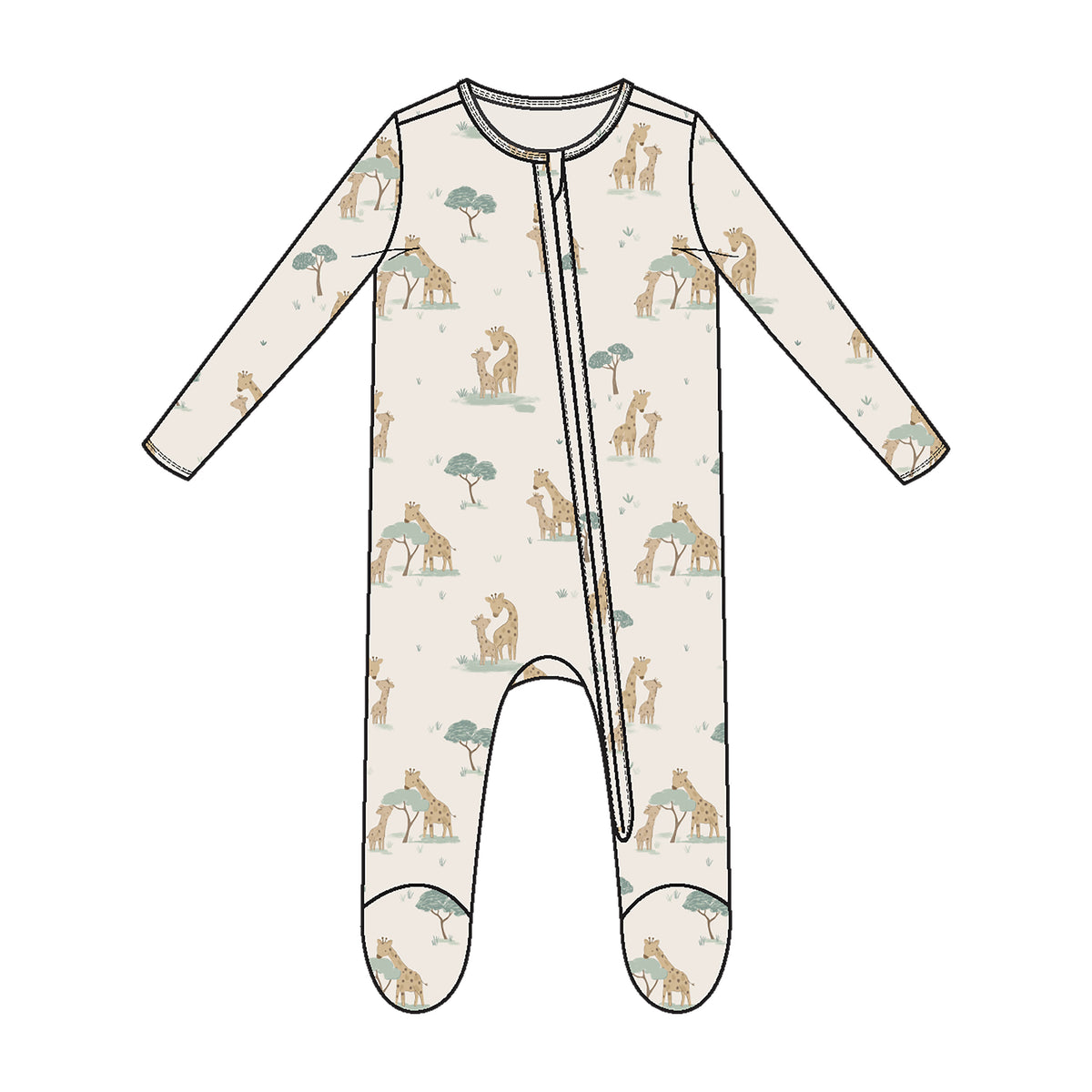 Angel Dear Giraffe Families 2 way Zipper Footie