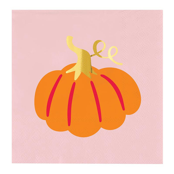 Foil Beverage Napkins - Pumpkin