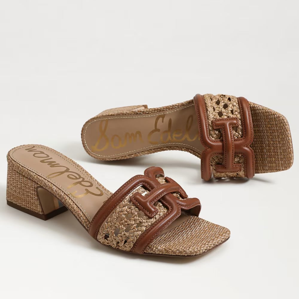Sam Edelman Waylon Weave Slide Sandal, Cognac