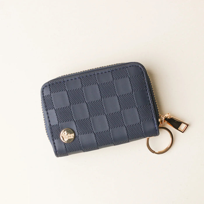 Zip Around Wallet - Check Navy