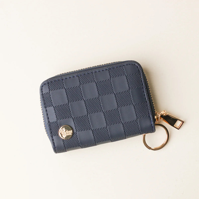 Zip Around Wallet - Check Navy