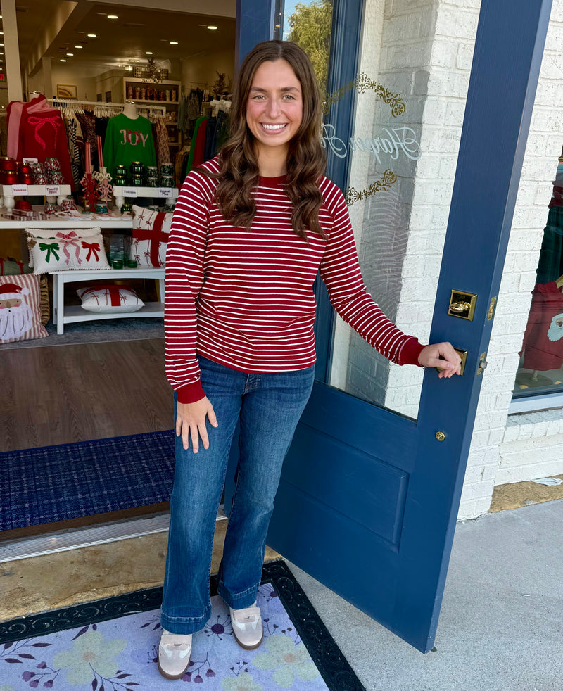 Frannie Reversible Long Sleeve Tee - Berry