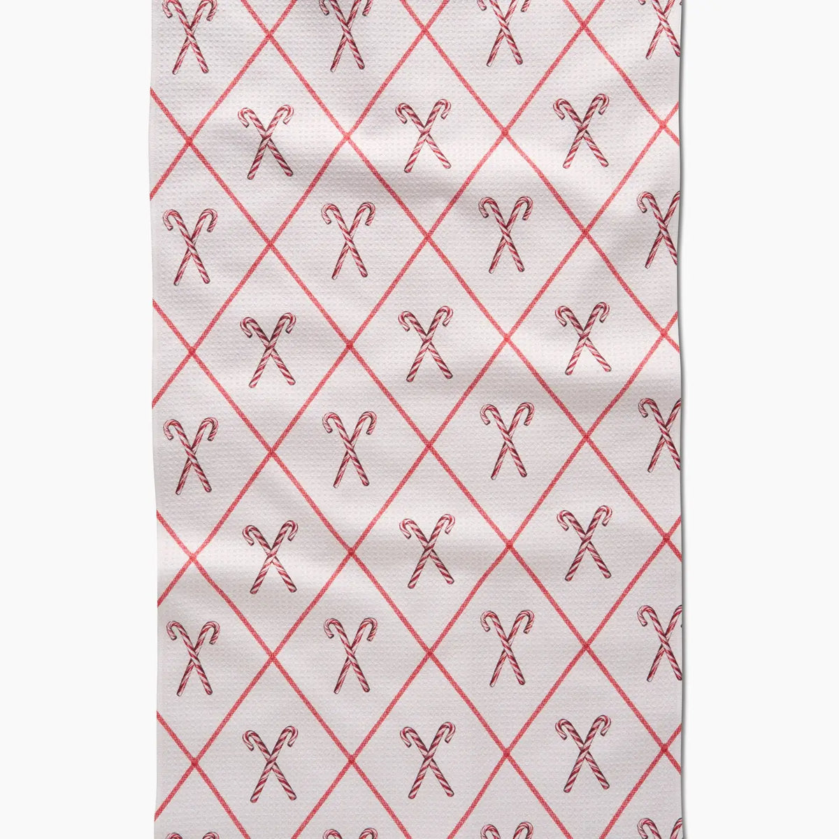 Geometry Festive Candy Canes Tea Towel