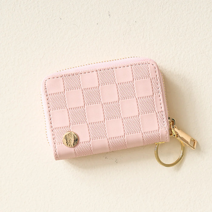 Zip Around Wallet - Check Blush