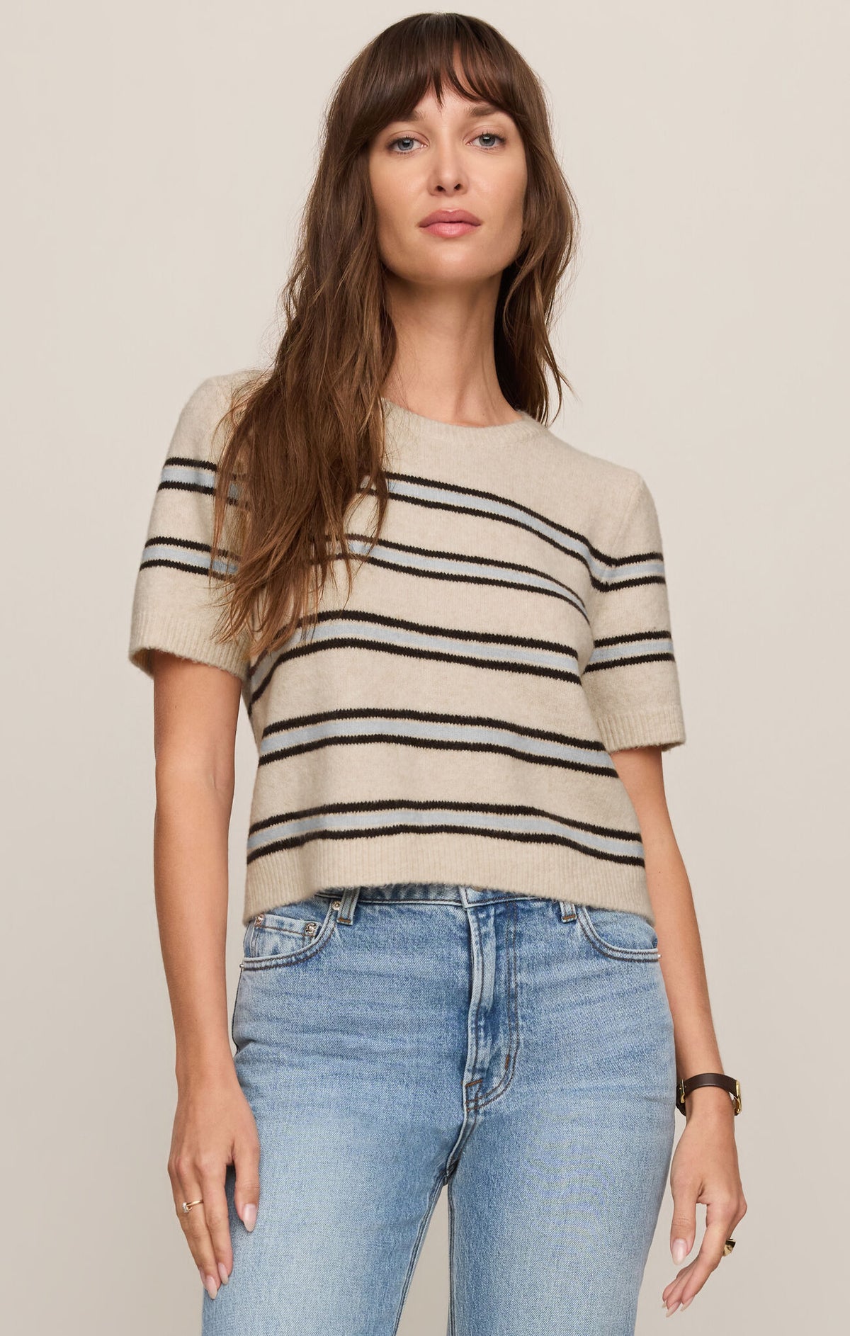 Gatewood Stripe Sweater - Light Oatmeal Heather