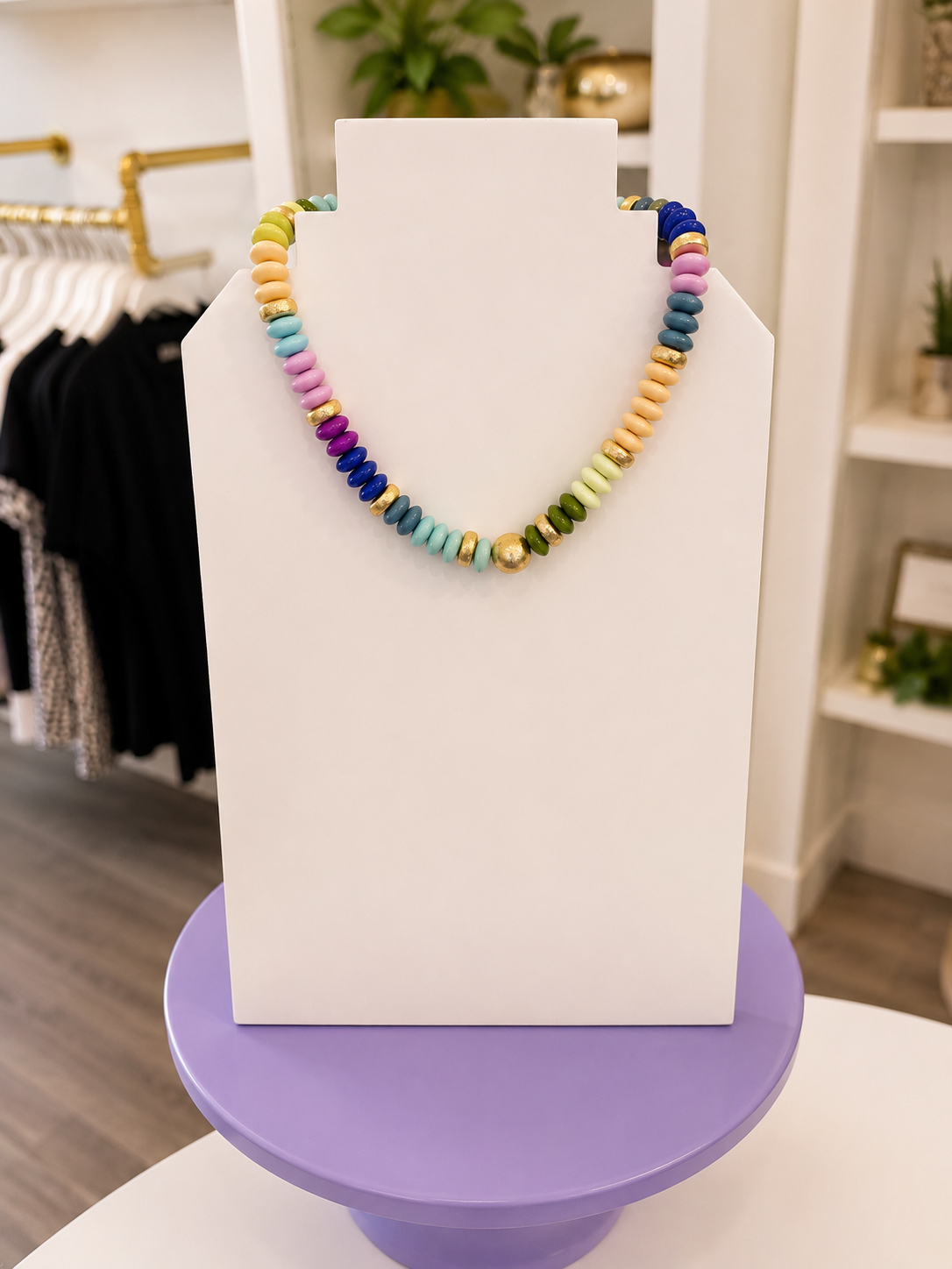 Tobie Beaded Disc Necklace - Pastel