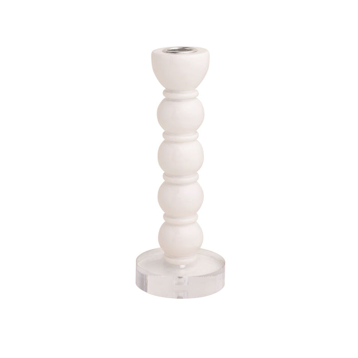 White Resin Taper Candle Holder Medium