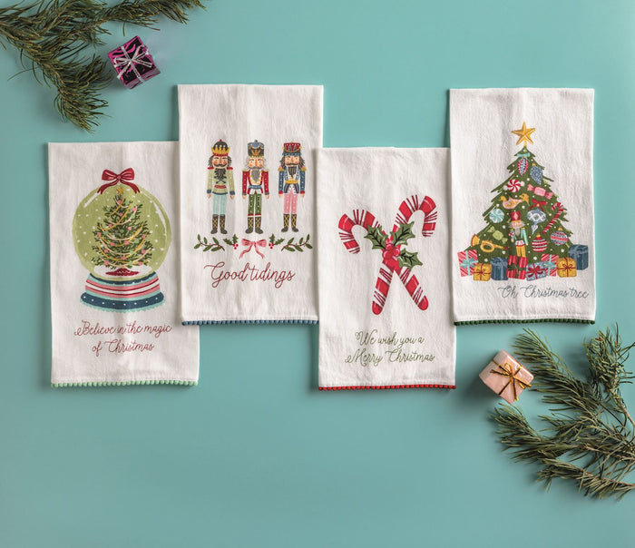 Christmas Pom Trim Towels