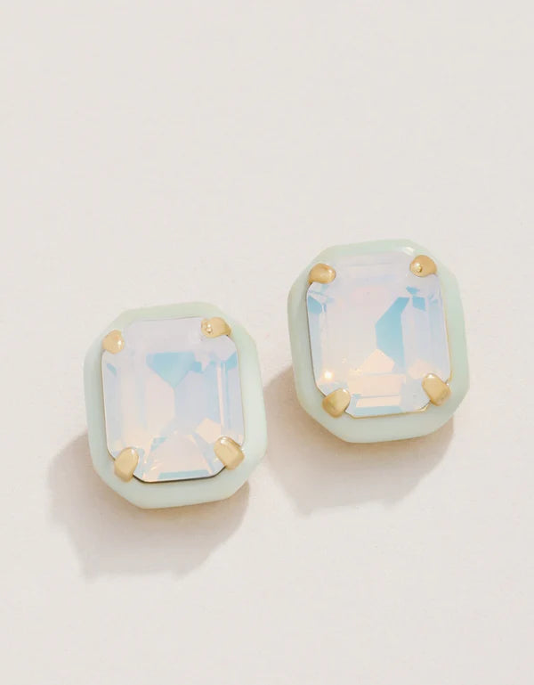 Clara Windiw Stud Earrings - White Opal