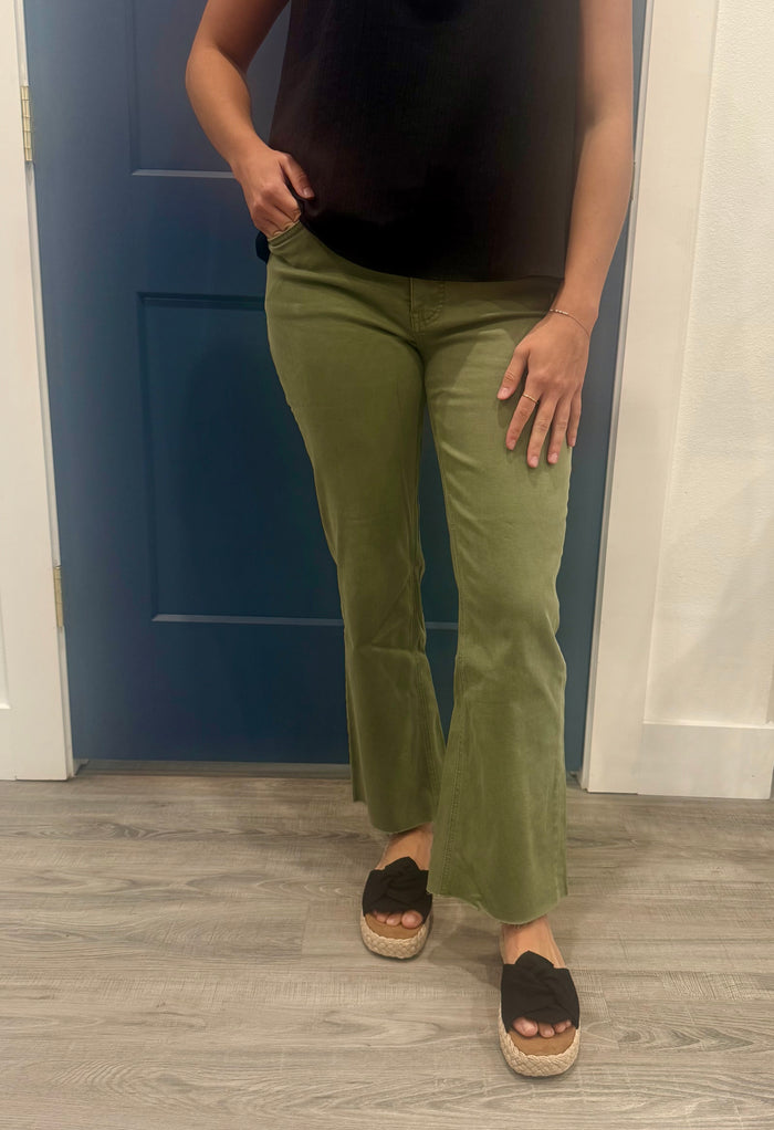 Kut from the Kloth Olive ‘Kelsey’ High Rise Flare Leg