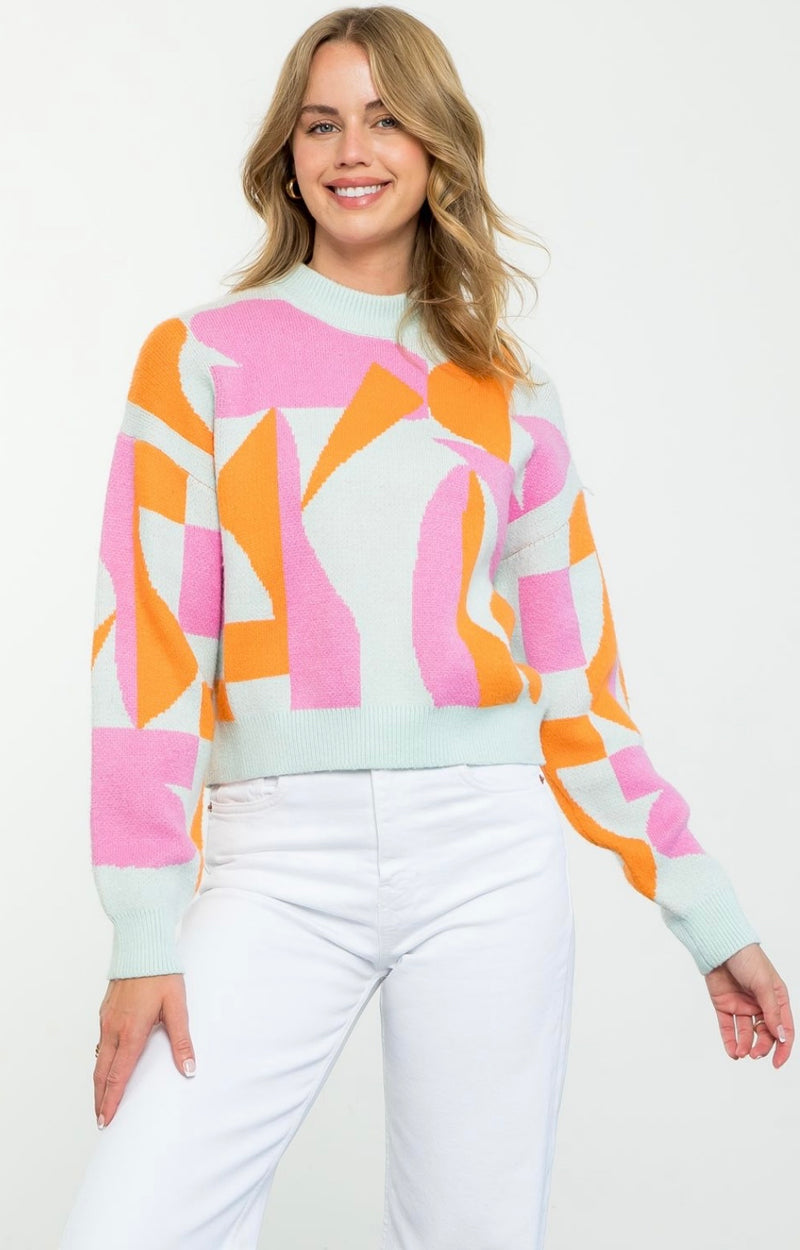 Kelly Abstract Print Sweater