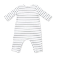 Angel Dear Cow Blue Long Sleeve Snap Shoulder Romper
